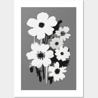 White flowers vintage Posters and Art